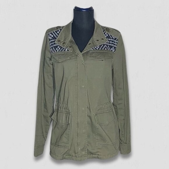 Vintage Y2K Mudd Jacket Embroidered Military Green M - Picture 1 of 13